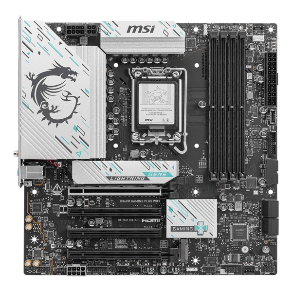 Placa Madre MSI B860M Gaming Plus WiFi DDR5 LGA1851 PCIe 5.0 Thunderbolt 4 Micro-ATX (911-7E42-009)