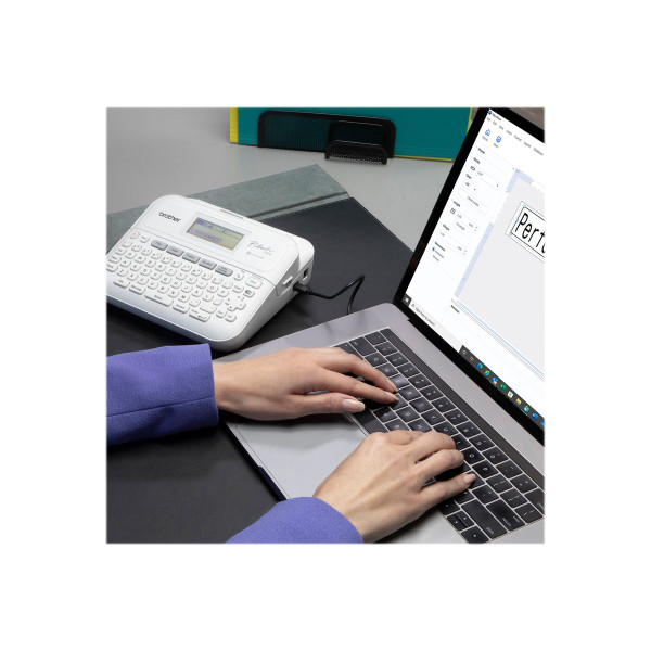 Brother P-Touch PT-D410 - Etiquetadora - B/N - transferencia térmica - 18 mm de anchura - 180 ppp - hasta 20 mm/segundo - USB - cortador - impresión de 5 líneas, impresión en modo espejo, imp ... (PT-D410)