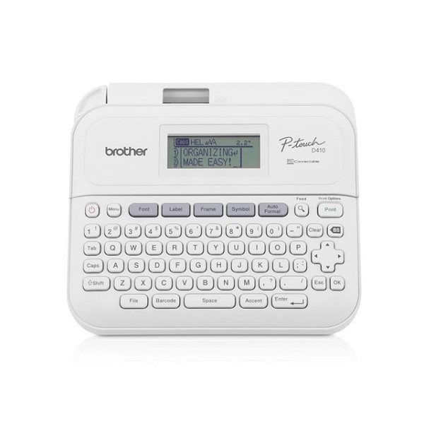 Brother P-Touch PT-D410 - Etiquetadora - B/N - transferencia térmica - 18 mm de anchura - 180 ppp - hasta 20 mm/segundo - USB - cortador - impresión de 5 líneas, impresión en modo espejo, imp ... (PT-D410)