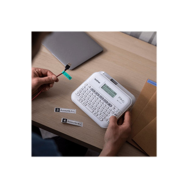 Brother P-Touch PT-D410 - Etiquetadora - B/N - transferencia térmica - 18 mm de anchura - 180 ppp - hasta 20 mm/segundo - USB - cortador - impresión de 5 líneas, impresión en modo espejo, imp ... (PT-D410)
