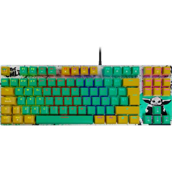 Primus Gaming - Keyboard - Wired - Spanish - USB - Ergonomic Design - Grogu Green