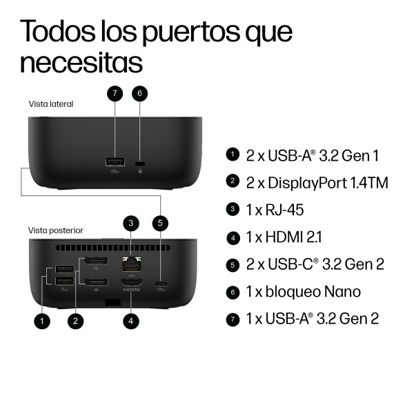 HP - docking. - G6 Dock 100W (9X3VUT) 3YW (9X3V1UT#ABM)