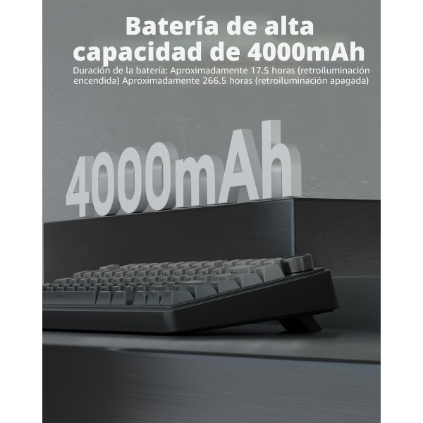 Teclado inalambrico Aula F75 PRO mecanico Negro retroiluminación RGB (F75 Pro-Negro)