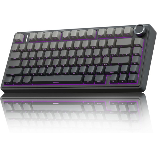 Teclado inalambrico Aula F75 PRO mecanico Negro retroiluminación RGB (F75 Pro-Negro)
