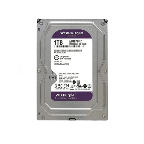 Disco Duro WD Purple Para Videovigilancia 1TB 5400 Rpm 3.5in (WD10PURZ)