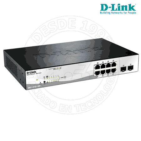 Switch DLink Smart 10 Por (8 Poe+)  Giga + 2 Sfp Rackeable