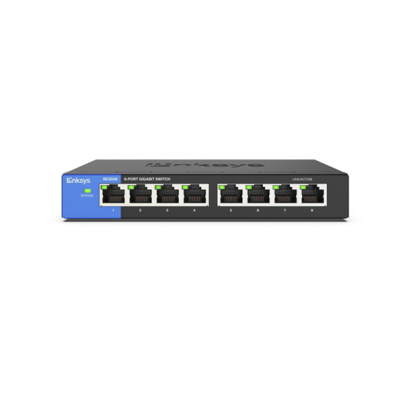 Switch Ethernet Gigabit 8 Puertos Linksys SE3008 10,100,1000 (SE3008)