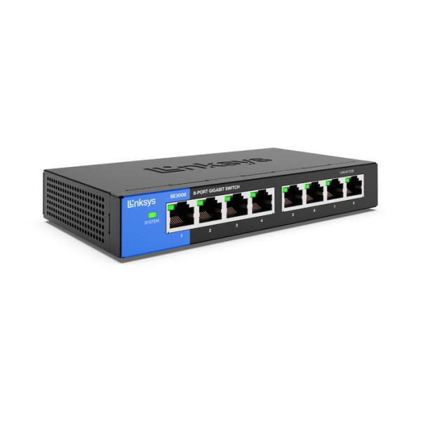 Switch Ethernet Gigabit 8 Puertos Linksys SE3008 10,100,1000 (SE3008)