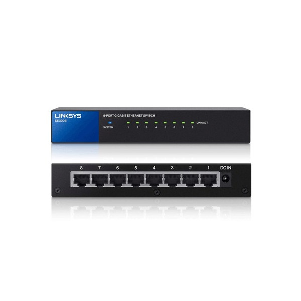 Switch Ethernet Gigabit 8 Puertos Linksys Se3008 10,100,1000 (SE3008)