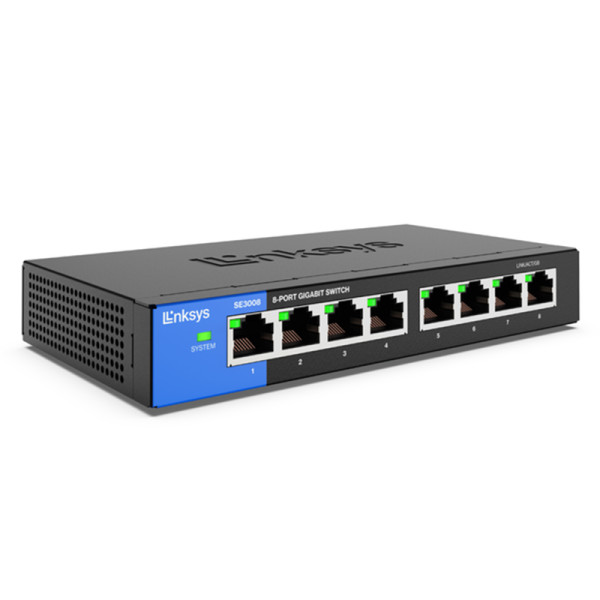 Switch Ethernet Gigabit 8 Puertos Linksys SE3008 10,100,1000