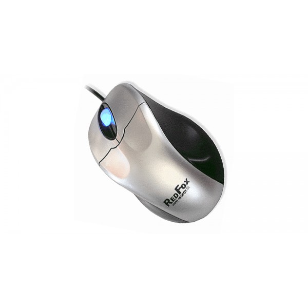 Mouse Optico Ergonomico  Ps2  3 BoTóners  Dpi 800 Scroll  Negro Plata