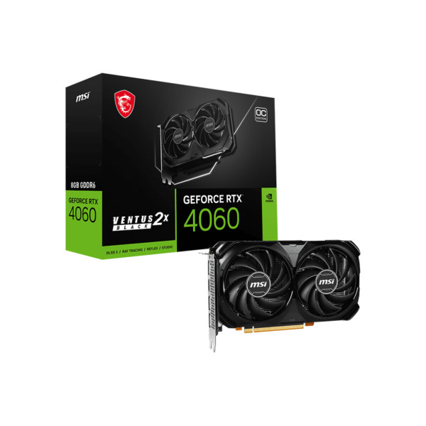 Tarjeta de Video Msi Geforce RTX 4060 Ventus 2X Black 8G Oc (GEFORCE RTX 4060 VENTUS 2X NEGRO 8G OC)