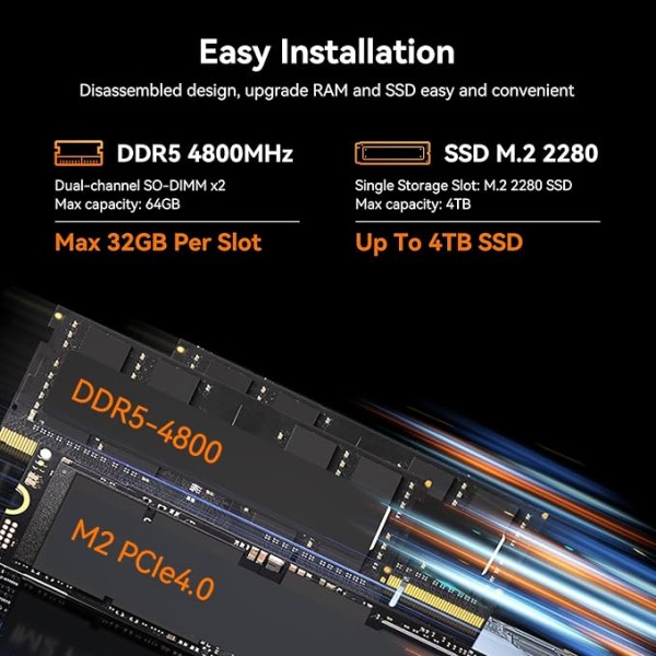 Mini PC MOREFINE M700 Ryzen 7 7735U 16 GB DDR5 512 GB SDD NVMe  WiFi6 BT5.2 USB3.2 WIN 11 PRO (M700SUB171562)