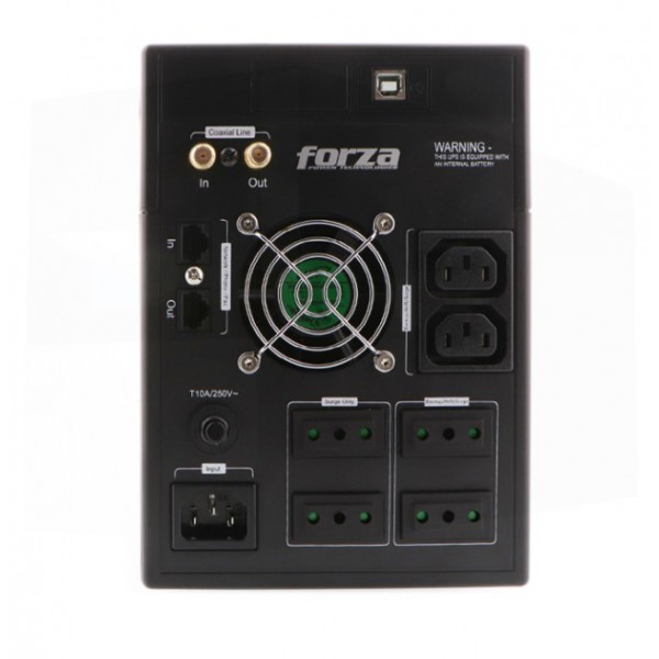 UPS Forza FX-2200LCD-C 2200VA/1200W Iec+Cei Giga & Coax Torre 220V (FX-2200LCD-C)