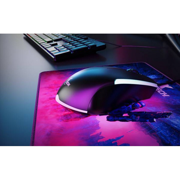 Kit Gamer Teclado + Mouse + Mousepad Xtech Hasha, 1.200Dpi, Anti Ghosting Espanol, Negro (XTK-535S)