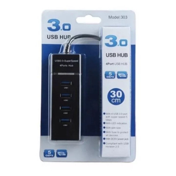 Hub USB 3.0 Modelo 4 Puertos 303 08020 (DMARK08020)