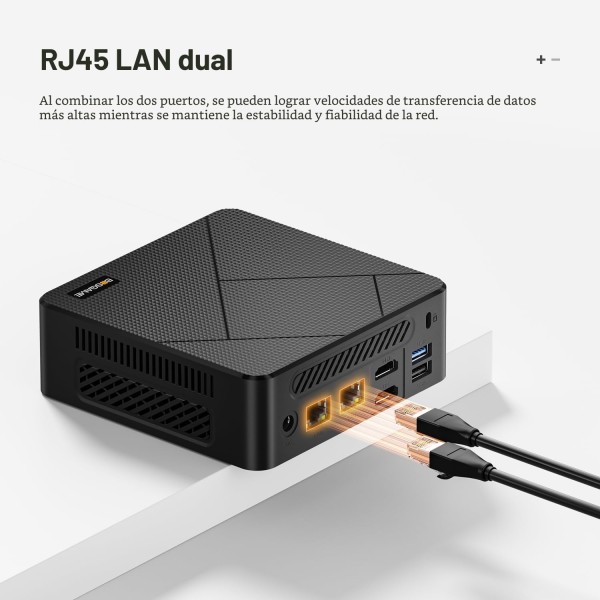 BOSGAME E4 Mini PC AMD Ryzen 5 3500U 8GB DDR4 256GB PCIe SSD doble RJ45, triple pantalla 4K USB-C USB 3.2 WiFi 5 WIN11 Pro (BOSGAME E4 3500U)