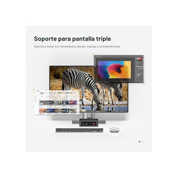 BOSGAME E4 Mini PC AMD Ryzen 5 3500U 8GB DDR4 256GB PCIe SSD doble RJ45, triple pantalla 4K USB-C USB 3.2 WiFi 5 WIN11 Pro (BOSGAME E4 3500U)
