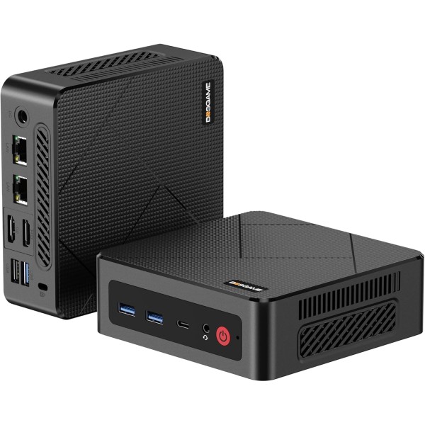 BOSGAME E4 Mini PC AMD Ryzen 5 3500U 8GB DDR4 256GB PCIe SSD doble RJ45, triple pantalla 4K USB-C USB 3.2 WiFi 5 WIN11 Pro (BOSGAME E4 3500U)