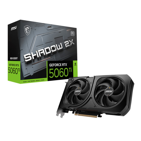 Tarjeta de Video MSI GeForce RTX 5060TI SHADOW 2X OC PLUS 8GB GDDR7 (912-V536-035)