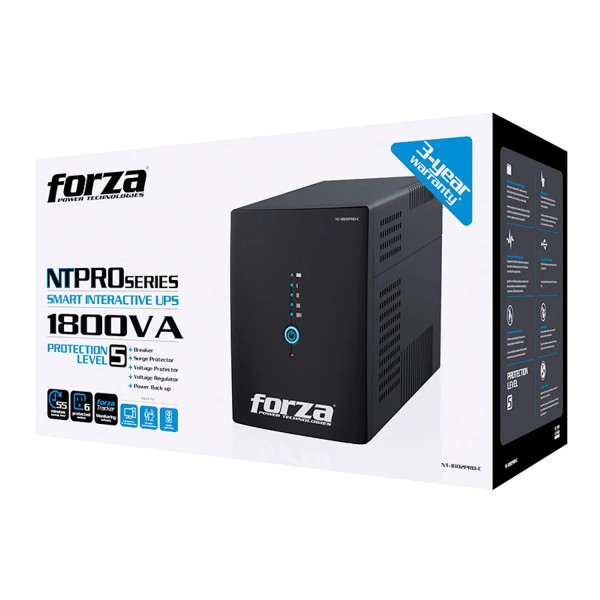 UPS Forza NT-1802PRO-C 1800VA 900W Line Interactive AVR 220V con 6 Tomas (NT-1802PRO-C)