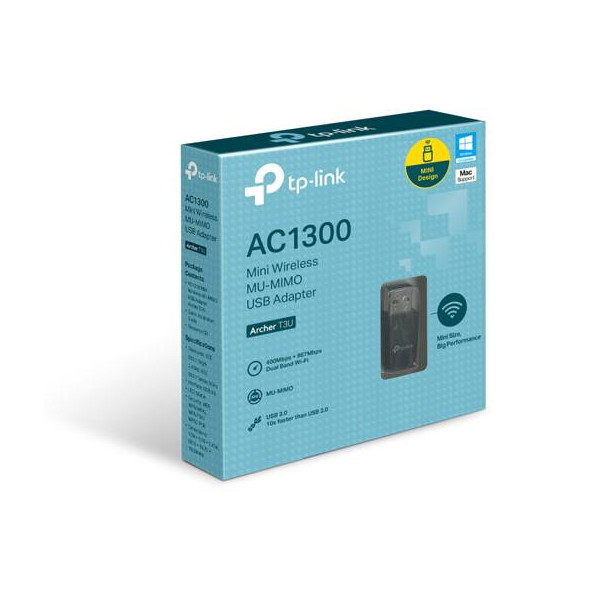 Adaptador USB inalámbrico MU-MIMO AC1300 Mini Archer T3U (ARCHER T3U)
